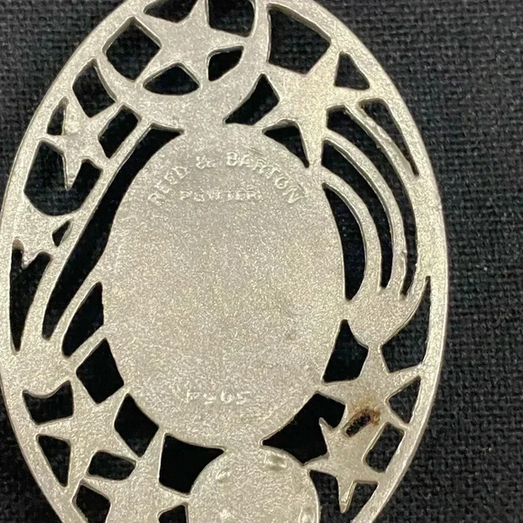 REED AND BARTON PEWTER PENDANT ON 22” NECKLACE - Picture 5 of 5